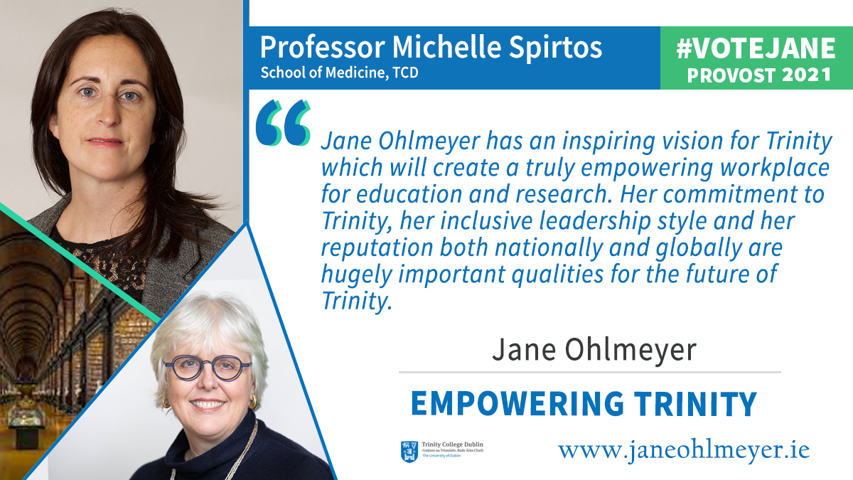 (5/17) In fact, these collaborations embrace all disciplines in Trinity and involve colleagues from all of our campuses, including our hospitals who have done such an amazing job during the pandemic  #TCDProvost2021  #VoteJane