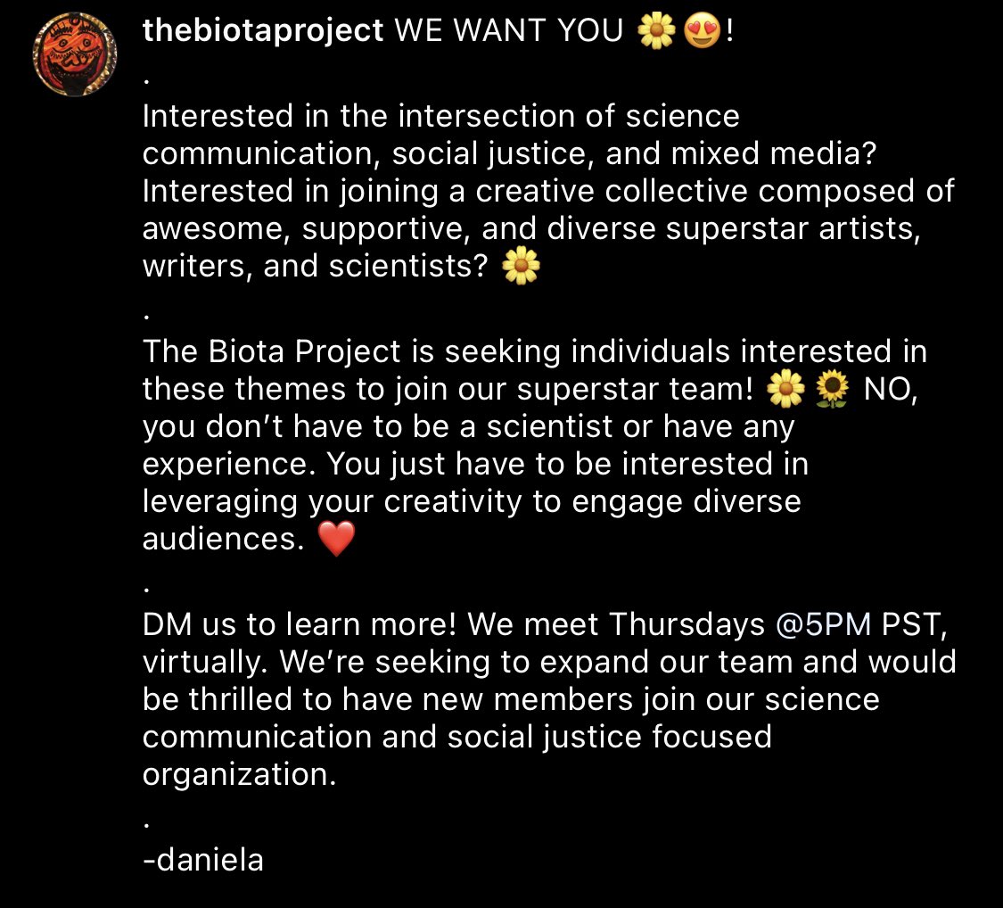 We are looking to expand our superstar team!!! DM us for more info :) #science #scicomm #SocialJustice #creativecollective