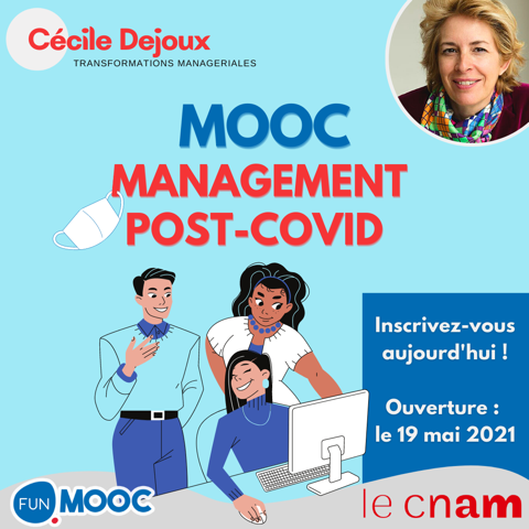 CecileDejoux's tweet photo. Comment manager après la #pandémie que nous vivons ? Beaucoup de choses vont être modifiées. Venez vous former pour répondre aux mieux à ces évolutions avec le nouveau #Mooc "Comment #manager après 2020 ?". 

Lancement des inscriptions le 15 avril prochain ! 
@LeCnam @FunMooc https://t.co/BDn0Xu1YpQ