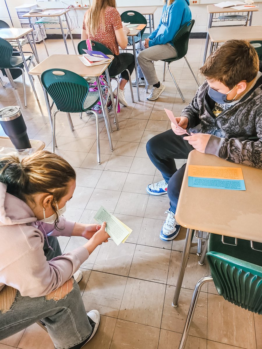 MissEmrick's tweet photo. Students practiced their argumentative writing skills by grading reason paragraphs written by some of their teachers. After evaluating the organization and evidence, students declared @Wetzel125 the winner of best paragraph. They will use her paragraph to finish the essay. 📝 https://t.co/dCc3oQcqnK