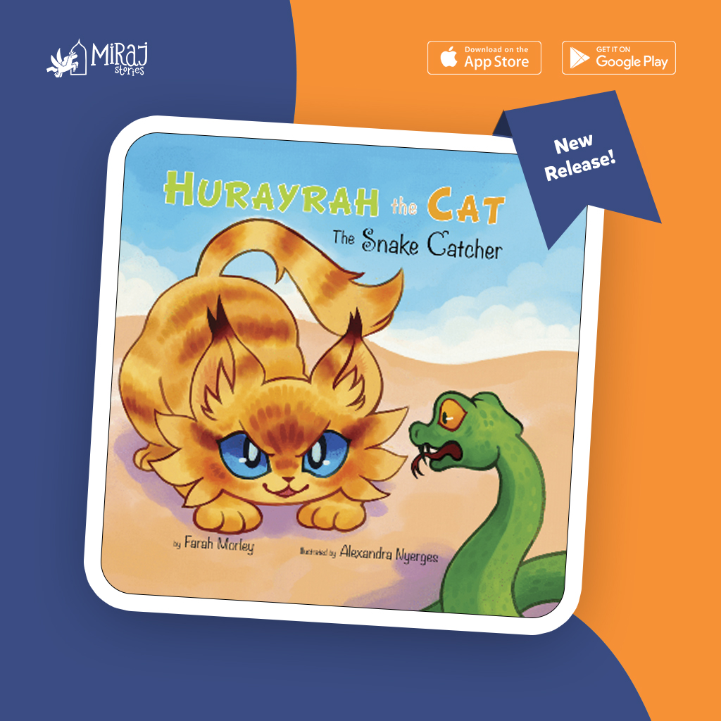 While looking for a lost friend in Madinah, Hurayrah the cat encounters a deadly snake. 😧It's up to Hurayrah to save a man sleeping in the mosque from the snake's attack. 😼 🐍 To find out what Hurayrah will do, download the Miraj Stories app today. (Link in bio) 
#picturebook