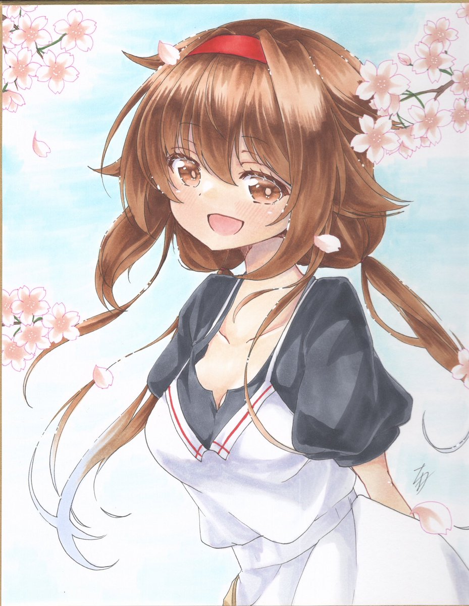 白露(艦これ) 「桜と白露 」|結葵ちま🐥東方展示界🐈‍⬛京都白露型オンリーB-41/42 🐇コピック愛用のイラスト