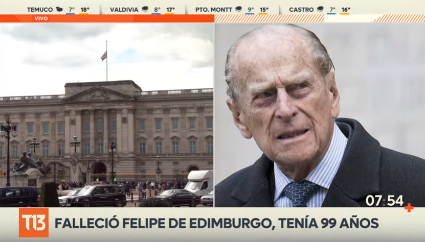 T13's tweet photo. Muere Felipe de Edimburgo. Banderas de Reino Unido a media asta. Todos los detalles con @CarlosZarateV
EN VIVO 📺 #T13AM » https://t.co/tdFda9tz69 https://t.co/LfXu2EqBBa