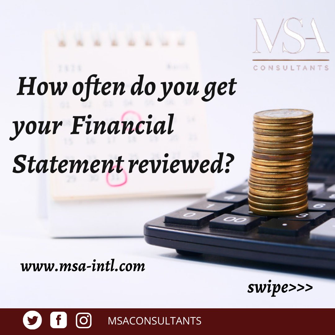 MSA_Consultants's tweet image. Reviewing your Financial statement would do your business a lot of good. Let help you with your reviews today.

For more informations on our services, kindly send a Dm or visit our website.

msa-intl.com

#msaconsulting #msa #accounting #auditing #consulting #tax