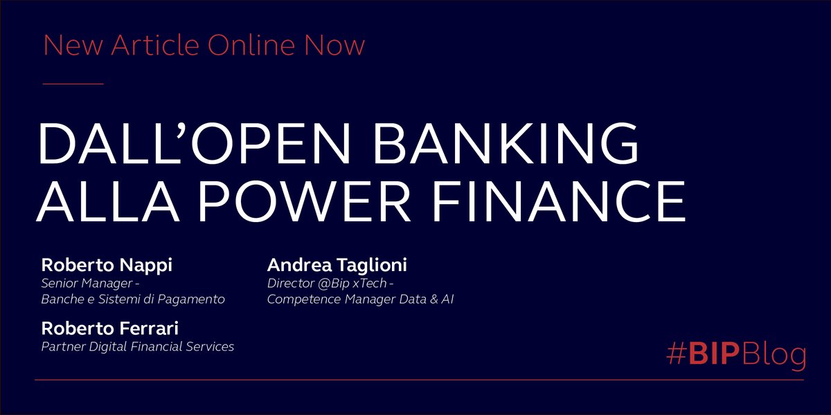 Bip_Group's tweet photo. L’#OpenBanking è senza dubbio un cambiamento epocale nei servizi finanziari.
Nell'articolo di oggi gli autori spiegano quali sono i passi che le banche devono compiere per non essere disintermediati dai nuovi player del mercato.👇
https://t.co/Ma4huQAmr3 https://t.co/LeQy2P9mAz
