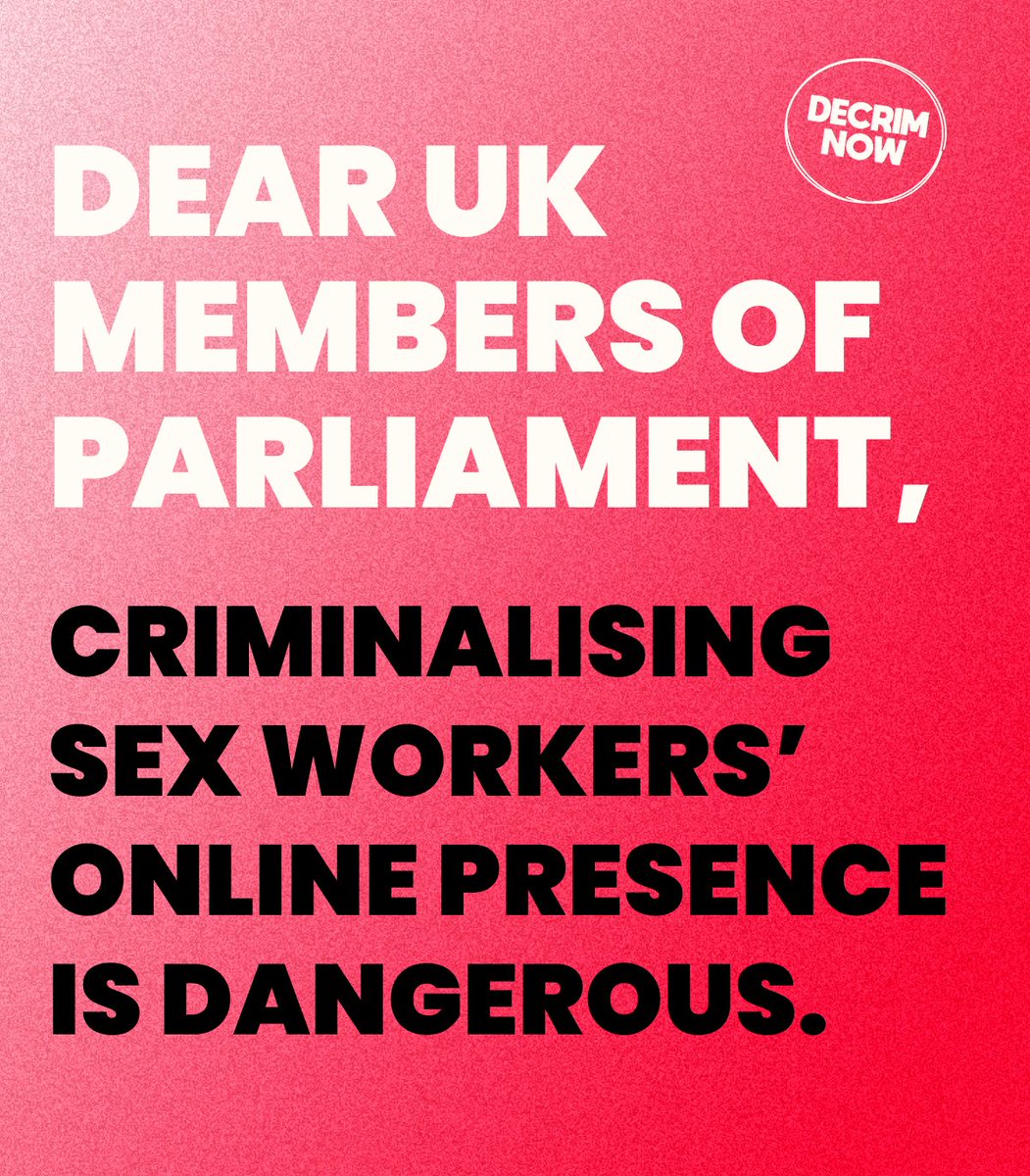  @NationalUglyMug signed our open letter against the Nordic Model NUM is a charity committed to supporting sex workers who have been victims of crime. Read the letter here  https://decrimnow.org.uk/open-letter-on-the-nordic-model/  #notonordicmodel