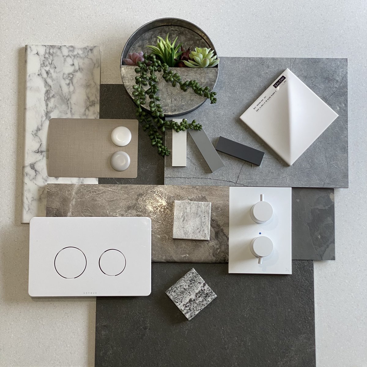 Another #Friday, another #PalletOfTheWeek!

We love this sleek, #natural bathroom look, which features:

🌿 <a href="/SaneuxUK/">Saneux</a> 
🌿 <a href="/drenchshowers/">Drench Showers</a> 
🌿 <a href="/Duravit/">Duravit</a>