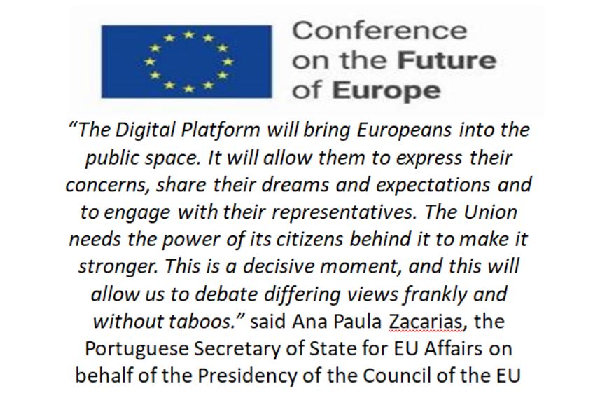 Conference on the Future of Europe, #CoFoE : launch of the citizens' web platform on 19th April. #FutureOfEurope 
 👉bit.ly/3s0l0rt
<a href="/Future4Europe/">Conference on the Future of Europe 🇪🇺</a> <a href="/eurireland/">EU Commission in Ireland</a> <a href="/emireland/">European Movement Ireland</a> <a href="/iiea/">IIEA</a> @ballinasloeEDIC 
<a href="/edicdonegal/">Europe Direct Letterkenny</a> @ClonesEdic <a href="/EDinBlanch/">Europe Direct Blanch</a> <a href="/EU4Citizens/">Europe for Citizens</a> <a href="/EDPortlaoise/">Europe Direct Portlaoise</a> <a href="/eudirect/">Europe Direct Waterford</a>