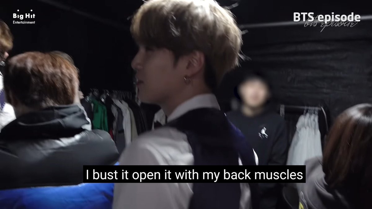 When yoongi busted his vest open with his back muscles