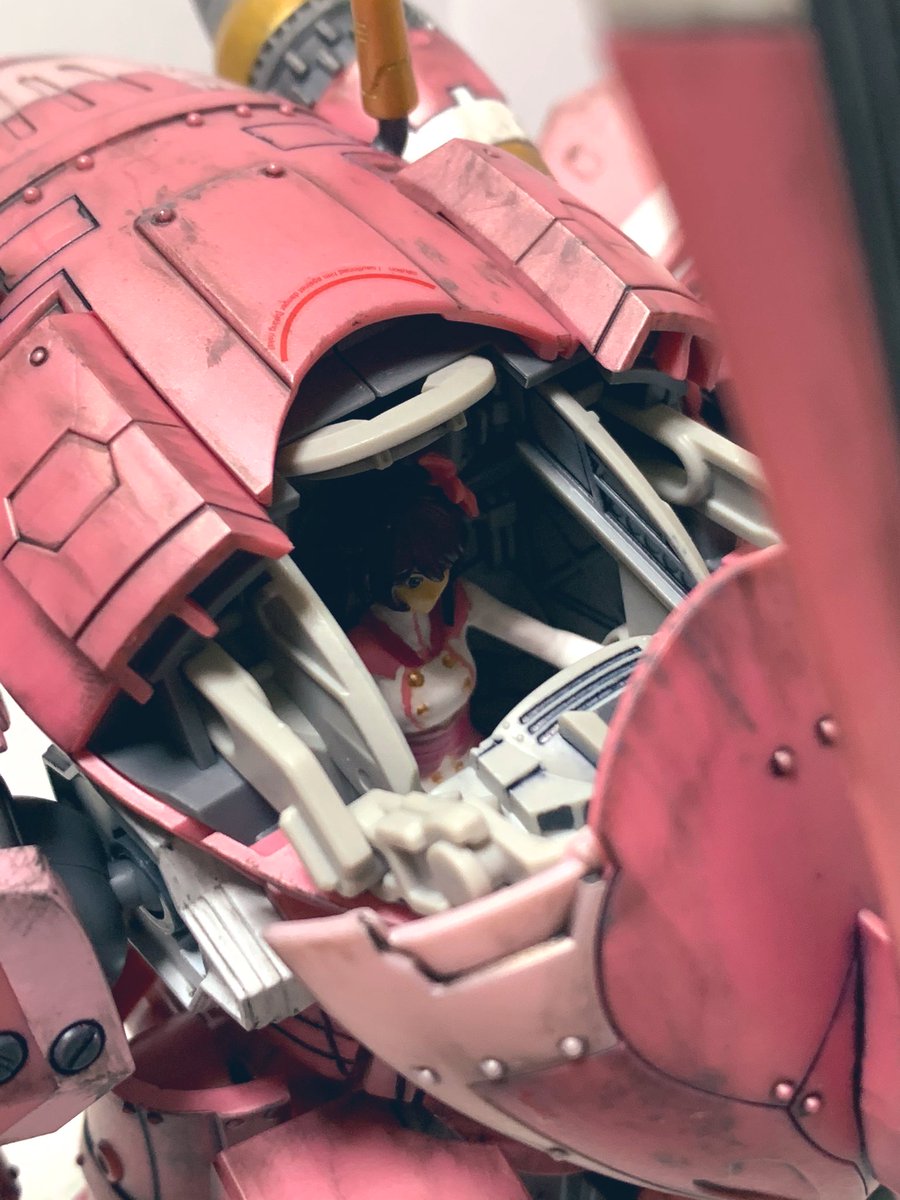ぼんた 新サクラ大戦 Hg試製桜武 天宮さくら機です 初めてクレオスの水性ホビーカラーを使いました 部分的な筆塗りです さくらさんの塗装と脚のマスキングしないといけないところがかなり大変でした