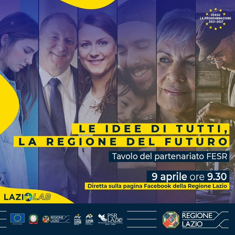 DanieleLeodori's tweet photo. Con il processo partecipativo avviato con la programmazione regionale unitaria 2021-2027 vogliamo fare un ulteriore passo verso la costruzione del Lazio del Futuro. #LeIdeeDiTutti #LazioLab 
Diretta sulla pagina Facebook della @RegioneLazio https://t.co/Q4EgZ00tIa https://t.co/129CEKjVEY