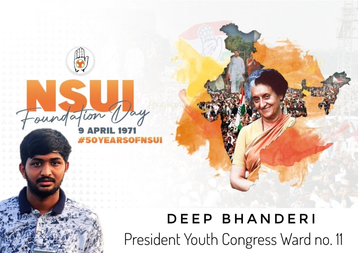 deep_bhanderi's tweet photo. देशहित और युवाओं के मुद्दों को उठाने के लिए हमेशा तत्पर रहने वाले भारतीय राष्ट्रीय छात्र संगठन ( NSUI) को स्थापना दिवस की हार्दिक बधाई एवं शुभकामनाएं।
#50YearsOfNSUI #NSUIFoundationDay
@HardikPatel_
@SachinPilot
@ShayarImran @AcharyaPramodk @NikhilSavani_ @paresh_dhanani https://t.co/Ezrfcrzo3M