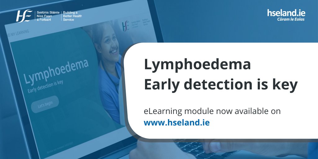 HSE_HSeLanD's tweet image. Lymphoedema – Early detection is key is now available on HSeLanD. 

The new #eLearning module will advance front-line heath care professionals’ awareness of #lymphoedema by promoting early diagnosis and treatment.

Access and complete at hseland.ie