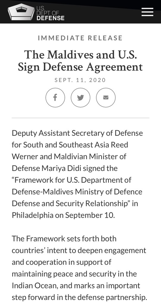 The incursion near Lakshadweep, which is mere 450 miles from Maldives, may also be worthy of being viewed in context of the US-Maldives defense partnership (which New Delhi endorsed). There’s a global superpower with a military footprint in India’s immediate maritime space.