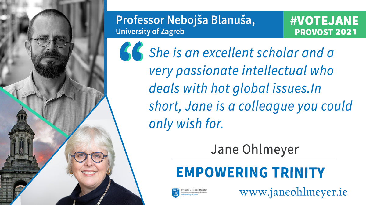 (12/17) I have led many successful international collaborations inc. a pioneering AH-led democracy initiative that brought 40 researchers from 10 countries (5 continents) & all career stages to examine & respond to the challenges we face today  #TCDProvost2021  #VoteJane