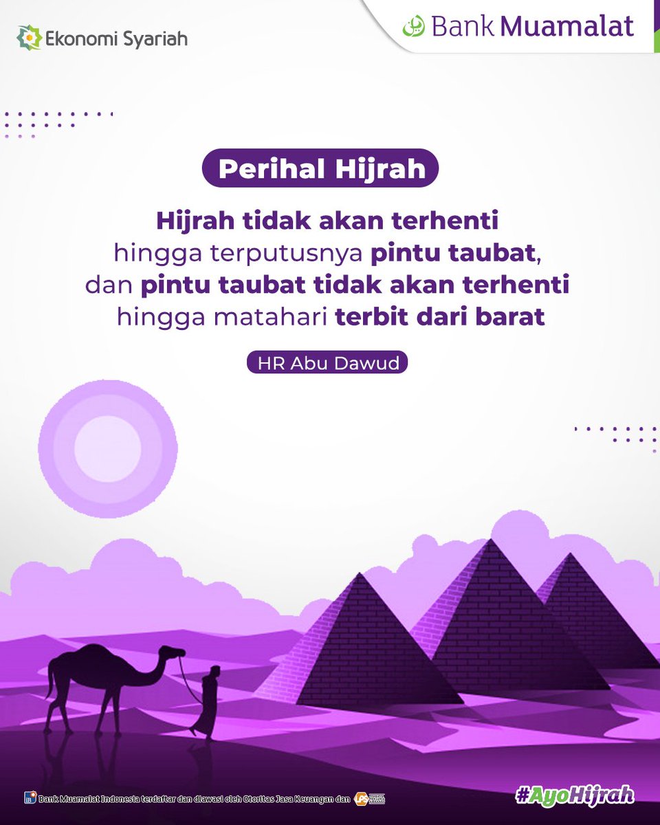 Assalaamualaikum BMers! Tidak ada kata terlambat untuk berhijrah ke arah  yang lebih baik. Gunakan usiamu untuk hal-hal yang baik dan bermanfaat.  #MuamalatShare