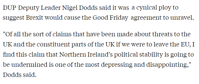 DISCREDIT: Nigel Dodds of the DUP who dismissed concerns about Brexit potentially stoking violence in Northern Ireland as a "cynical ploy" in June 2016.
