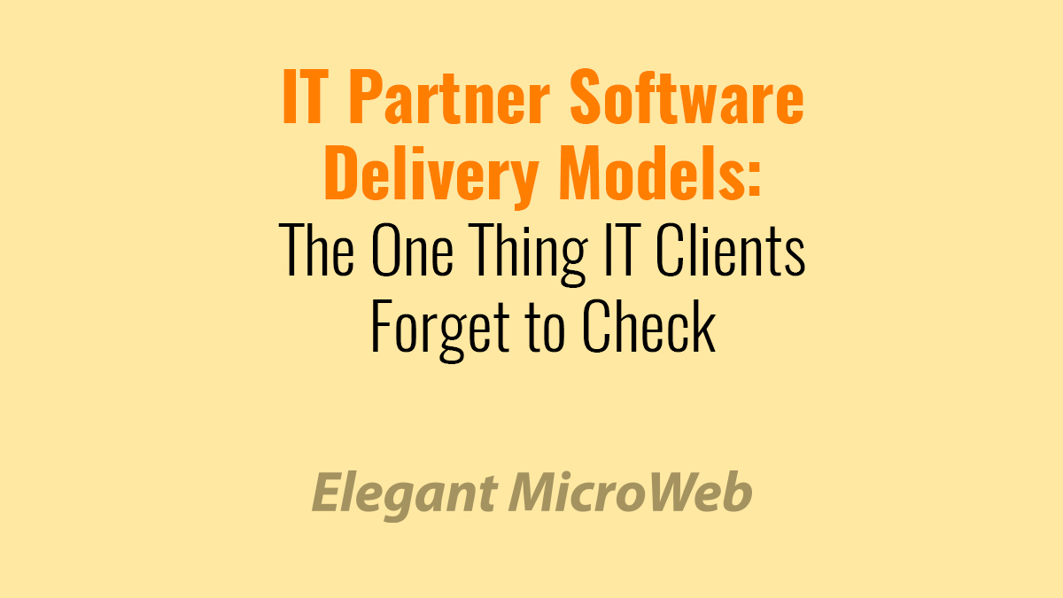 ElegantMicroWeb's tweet image. What Software Delivery Models Does Your IT Partner Offer? ow.ly/em0i30rDRxz #ElegantMicroWebBlog #TechnologyBlog #ITDeliveryModel #SoftwareDeliveryModel #GlobalSoftwareDeliveryModel #OffshoreDeliveryModel #OnsiteDeliveryModel #HybridDeliveryModel