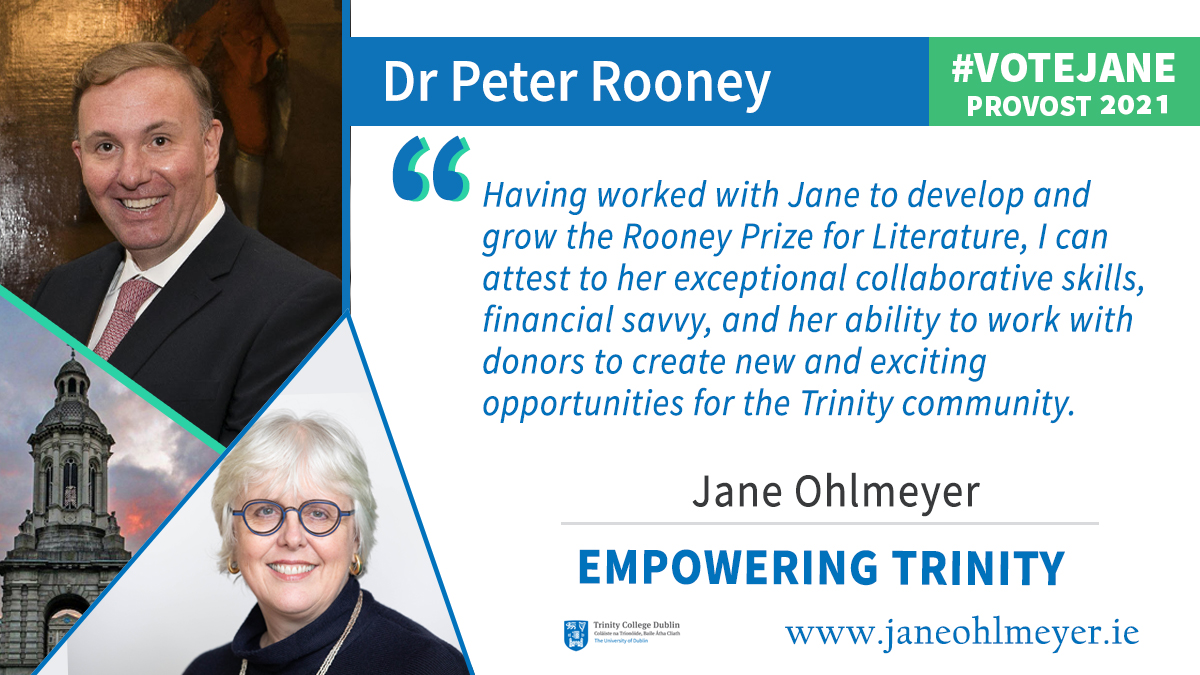 (13/17) My global vision offers greater opportunity for philanthropic funding. Philanthropy is the difference between excellence & mediocrity. I received many messages of support & encouragement from our generous donors, friends & alumni around the world  #TCDProvost2021  #VoteJane