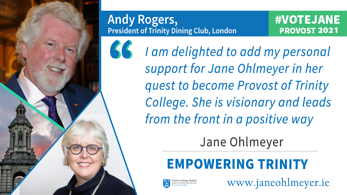(13/17) My global vision offers greater opportunity for philanthropic funding. Philanthropy is the difference between excellence & mediocrity. I received many messages of support & encouragement from our generous donors, friends & alumni around the world  #TCDProvost2021  #VoteJane