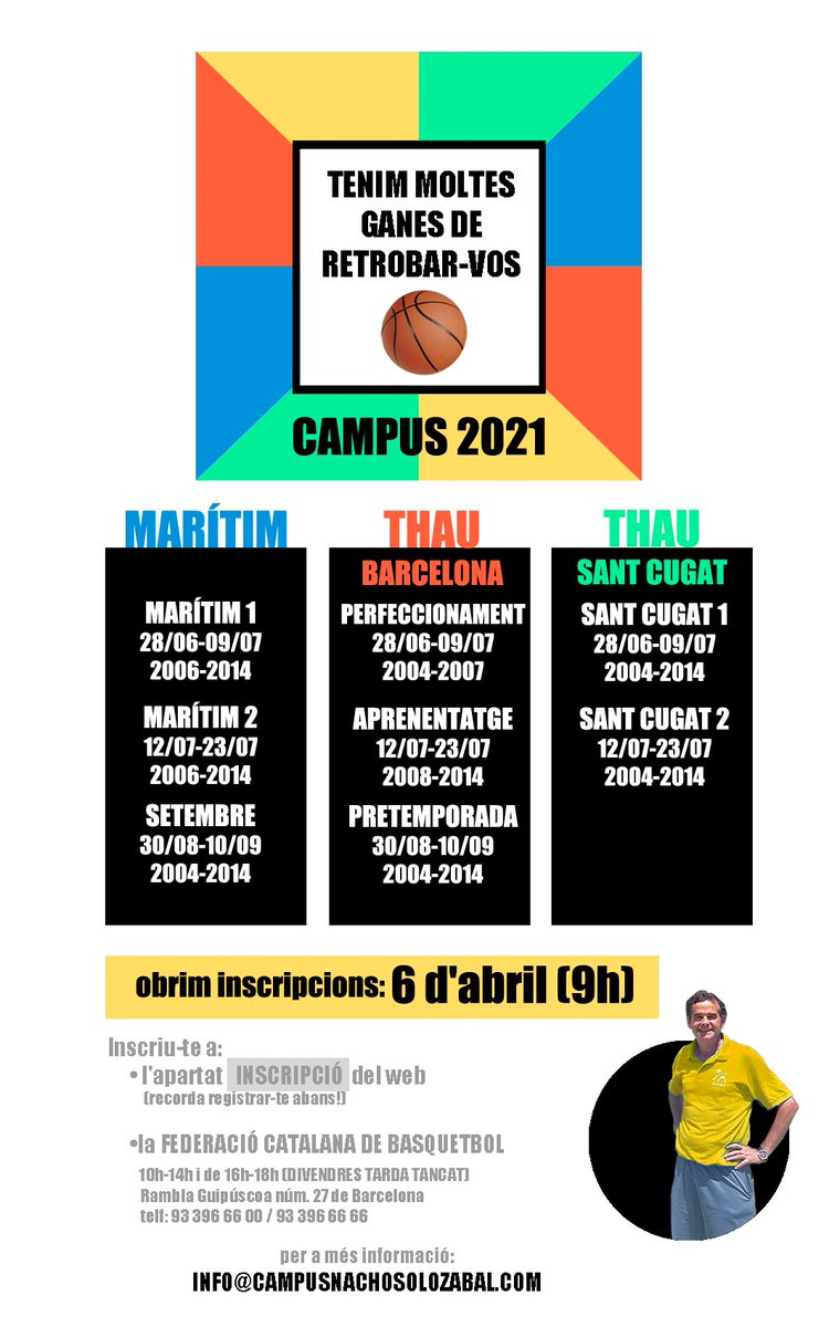 Aquest estiu tornem a gaudir dels #CampusNachoSolozabal Inscripcions obertes! Us esperem! campusnachosolozabal.com