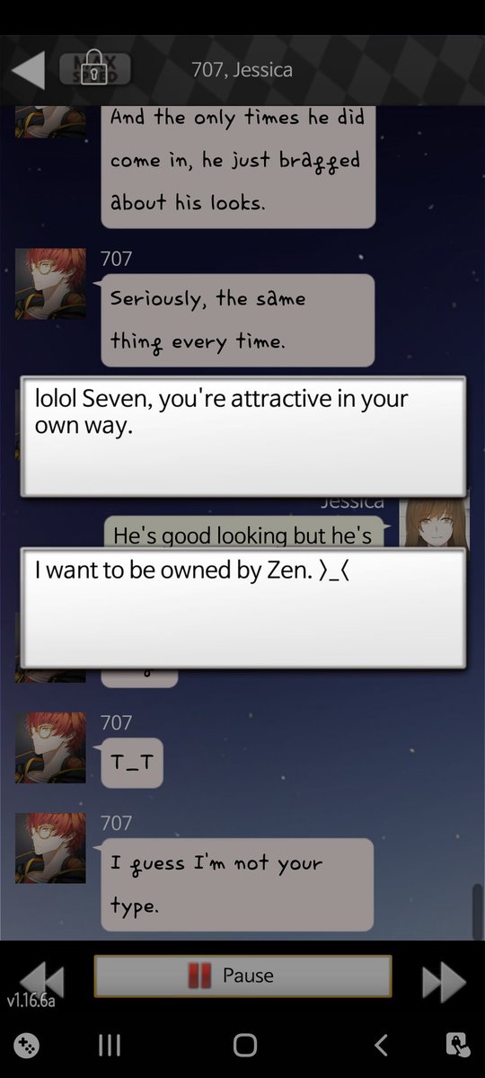 How fucking dare you make the good zen option the most obnoxious when prime 7 flirting is RIGHT there