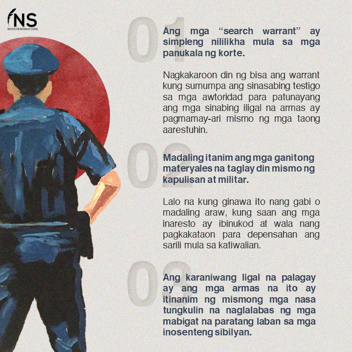 insphofficial's tweet photo. [PRIMER]
Sa naratibo ng militar at ng rehimen, nagmamay-ari ng iligal armas at pasabog ang mga aktibistang kinukulong at kinakasuhan nila. Bakit nga ba naging taktika na ng rehimen ang tanim-ebidensya laban sa mga aktibista?

#StopTheAttacks
#JunkTerrorLaw https://t.co/6wtbrntOCe