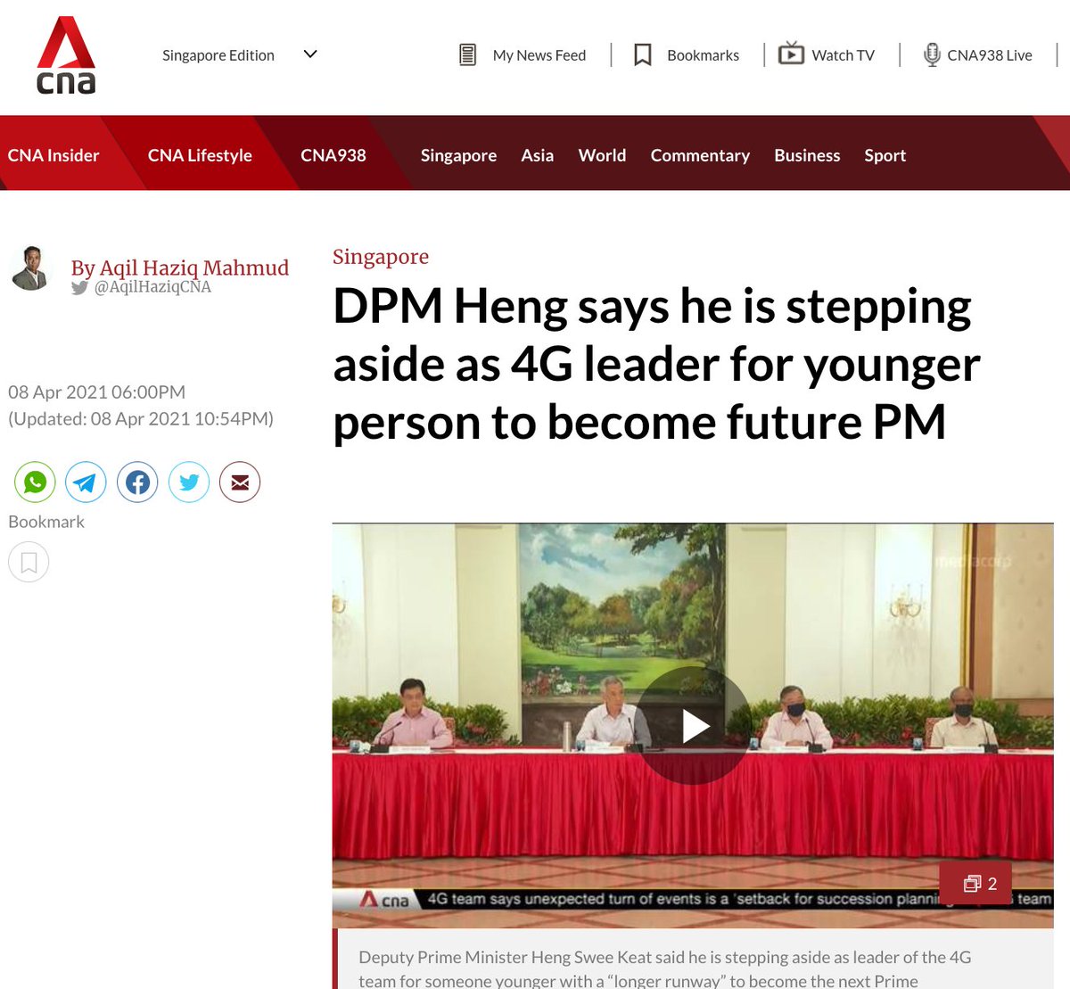 Yesterday, Singapore's Deputy Prime Minister Heng Swee Keat, the designated "PM in Waiting" to take over current PM Lee Hsien Loong, made the decision to "step aside" in favour of someone younger. How can poli sci research help us make sense of it?  https://bit.ly/3d31S81 