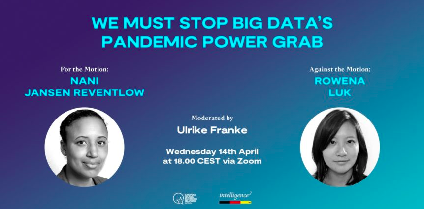 elizaapperly's tweet photo. #Bigdata measures against Covid-19. The best tool we have? Or the making of a panopticon world of surveillance? 

Join our @intelligence2 x ECFR debate on Wednesday with @InterwebzNani, @rowenaluk &amp; @RikeFranke 

https://t.co/bOOUPPuqkI https://t.co/5j2wCQIZ0h