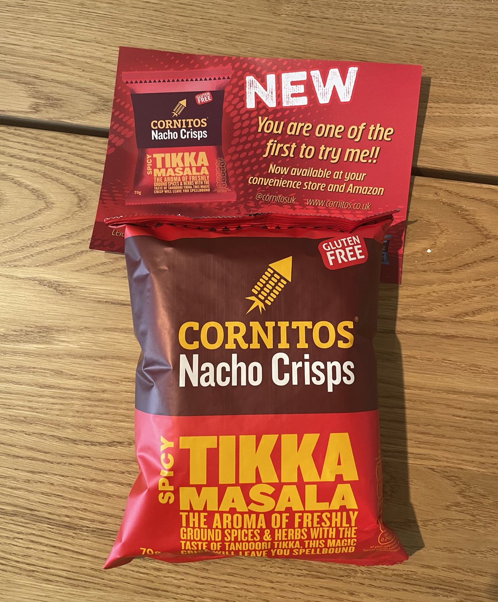 All_Things_New_'s tweet photo. [Gifted] Spicy Tikka Masala Cornitos! 🔺 These super tasty nacho crisps now come in a yummy tikka masala flavour 🤤 Grab them now on Amazon or your local convenience store @CornitosUK #cornitos #spicy #tikkamasala #nachocrisps #gifted #wellthisisnew https://t.co/DULVAU1pKJ