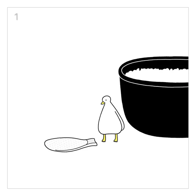 立たないしゃもじ?
#アヒルライフ #イラスト #立つしゃもじ 