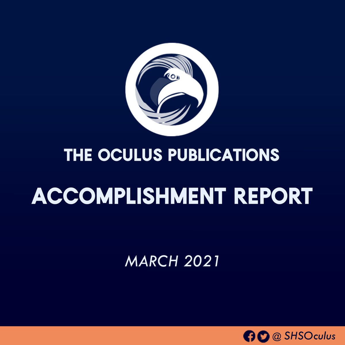 SHSOculus's tweet photo. READ | Here's The Oculus Publications' accomplishment report for March 2021.
For the information of everyone.
#WithTruthAndCourage
#WeWriteWithPurpose (1/2) https://t.co/aAHrCyB2nG