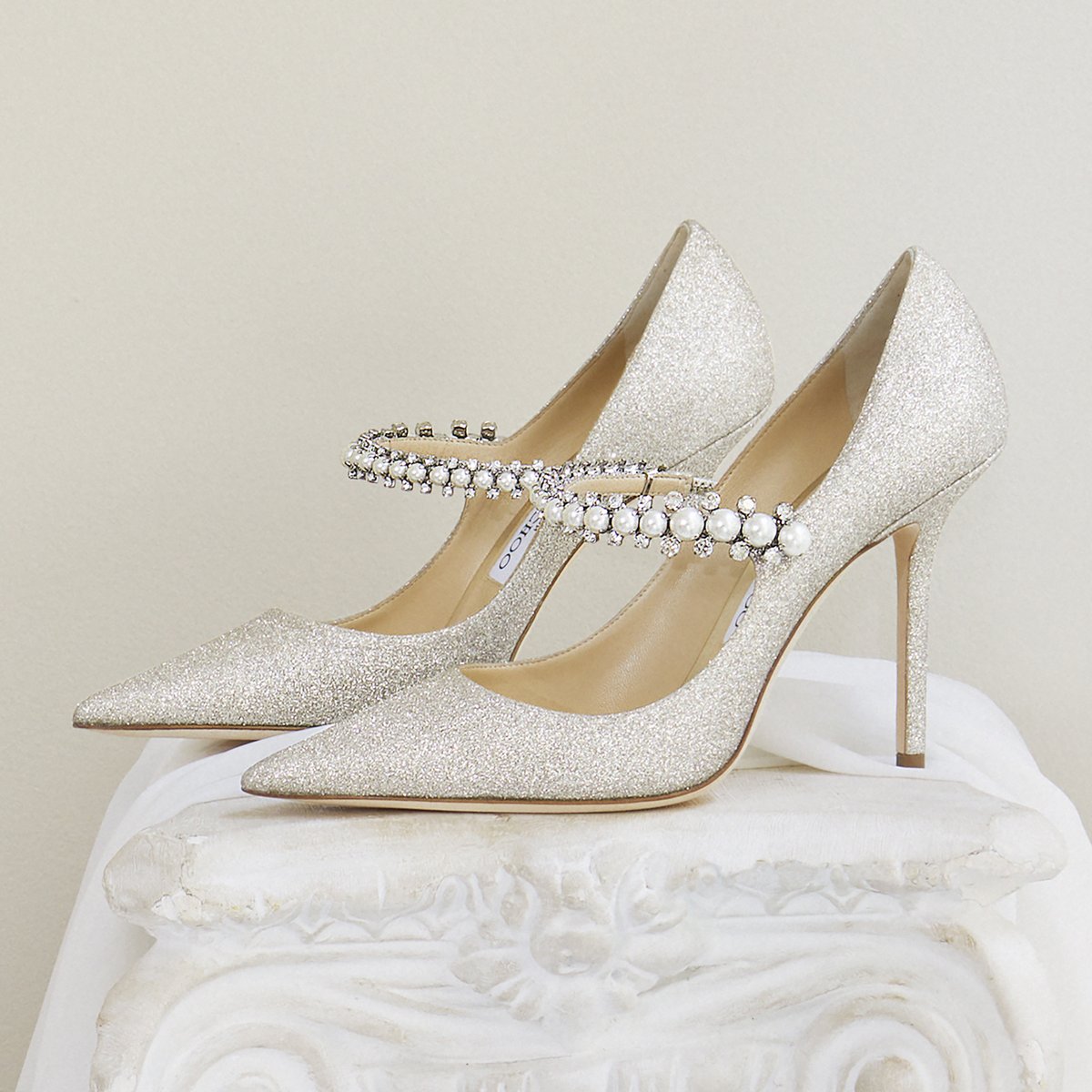 Say #IDOINCHOO in the BAILY pumps featuring a timeless crystal and pearl strap #JimmyChoo 

bit.ly/BRIDAL_JC_