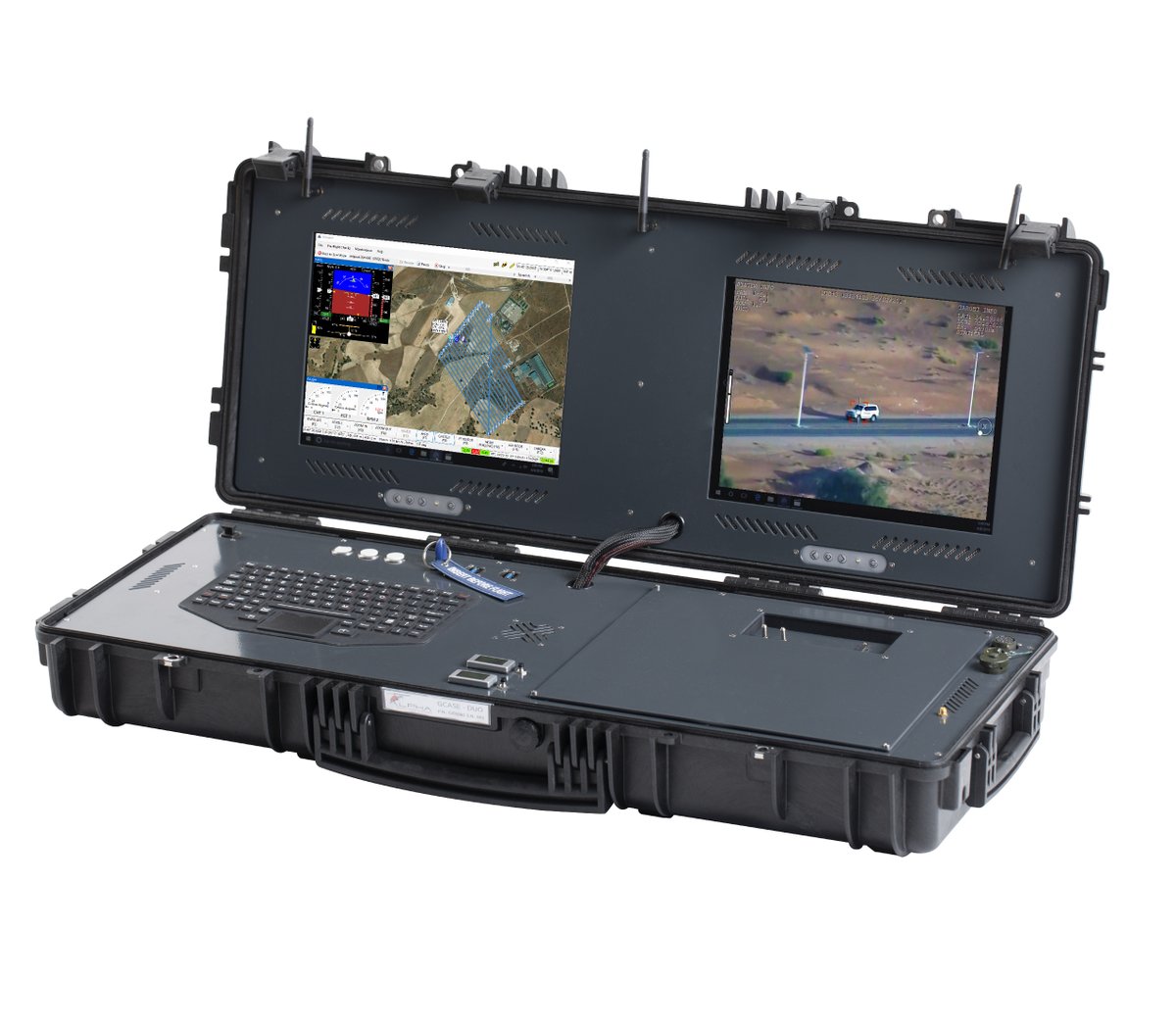 AlphaSecDef's tweet image. Fully automatic #VTOL and flight with minimal operator input!
The portable ruggedized 2 operator #GCS incorporates dual sun-readable industrial grade 15&quot; Hi-Res screens for controlling both #UAV and payload.

It can be used with UAV, #UGV or #USV systems
bit.ly/AlphaGCaseDuo