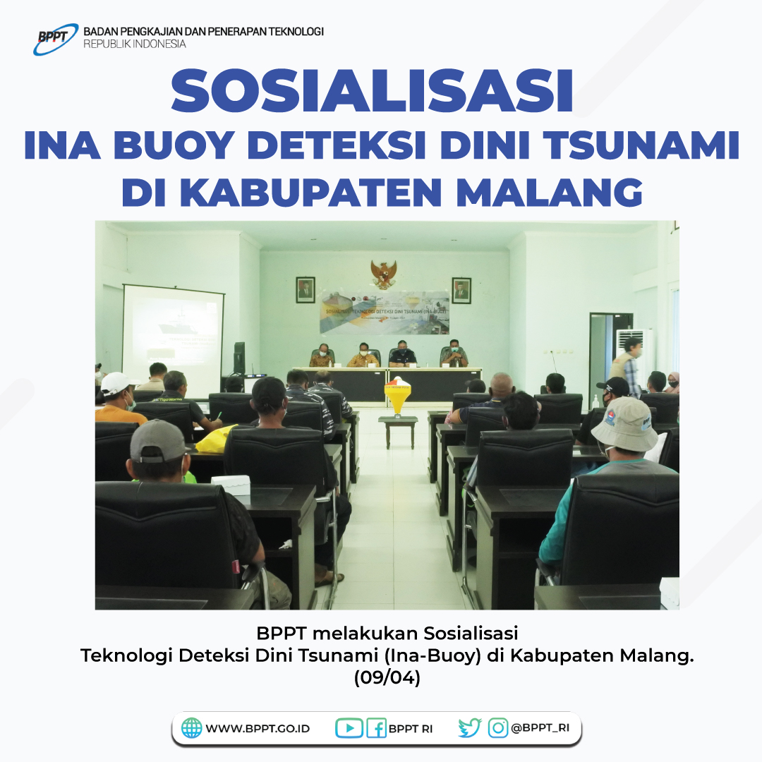 BPPT_RI's tweet image. Assalamualaikum Teknopren! BPPT gelar Sosialisasi Teknologi Deteksi Dini Tsunami InaBuoy di Kabupaten Malang (09/04). Kegiatan ini adalah upaya untuk menjaga InaBuoy dari vandalisme dan dihadiri oleh para nelayan hingga tokoh masyarakat.

#BPPTSolidSmartSpeed
#InovasiIndonesia