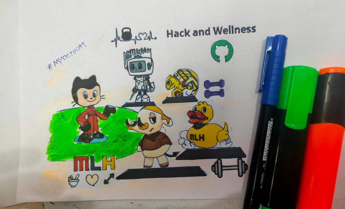 GitHubEducation's tweet photo. The winner of the @GitHubEducation #MyOctocat contest for #HackAndWellness @SayansreeParia π¦π€π https://t.co/rRol79qzx9