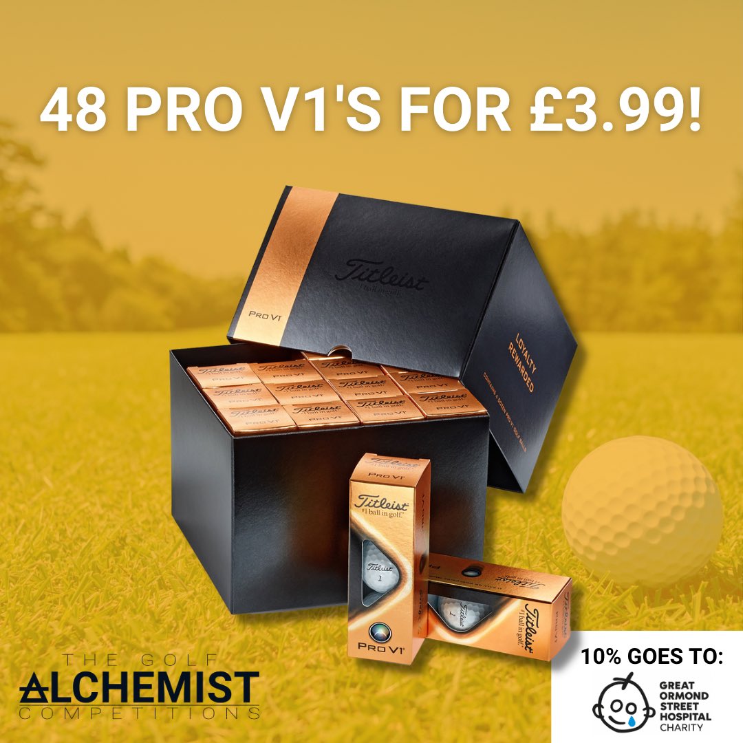 golfalchemist's tweet image. NEW COMPETITIONS! 🚨 
Only 2 days to ENTER so be quick!

48 Pro V1 Golf Balls worth £200 for £3.99! 😵

Need something to hit them with?

You could WIN a Driver of your choice for just £7.99!

With 10% of every ticket going to Great Ormond Street Hospital!
alchemistcompetitions.com