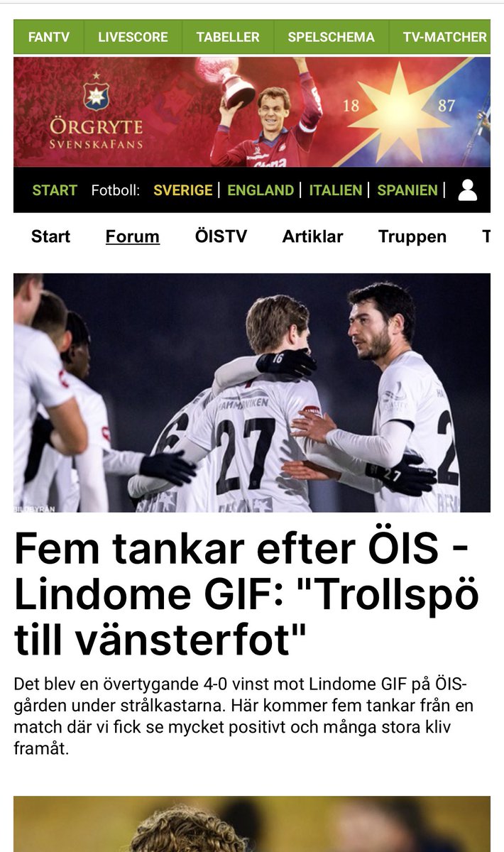 OrgryteSF's tweet image. Ser ni något nytt?

Lagom till seriestart har lagsidan på Svenska Fans fått ett nytt, snyggt utseende.

Stort tack till Martin Ohls som har arbetat fram den nya designen 🙏🏻.