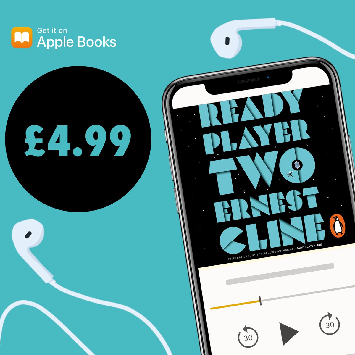 The audiobook of Ernest Cline’s epic sequel is only £4.99 until 19th April on Apple Books! 

READY PLAYER TWO is brilliantly narrated by Wil Wheaton and will have you glued to your headphones. 

You can download it here: https://t.co/B13Whdw3lh https://t.co/glCXsNwdPq