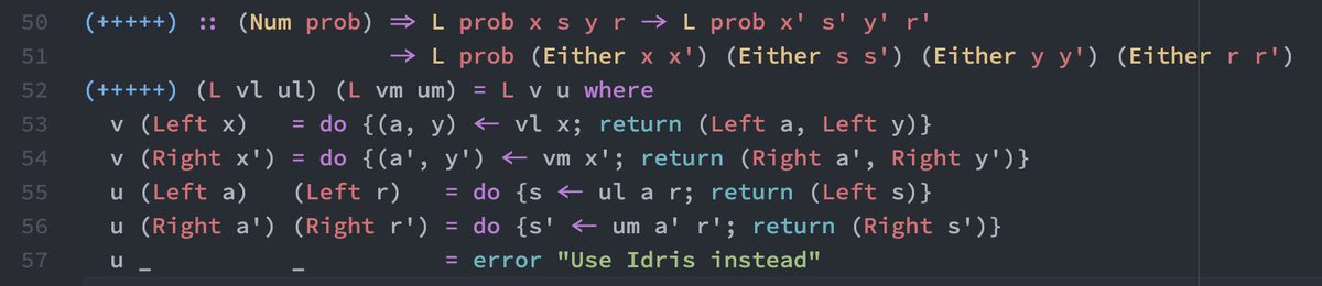_julesh_'s tweet photo. Here’s the Haskell code that falls out of my magical mystery tour through pseudofunctors, the 2-Grothendieck construction and homotopy categories. Reckon I deserve a slow clap https://t.co/i2MOfx3J36