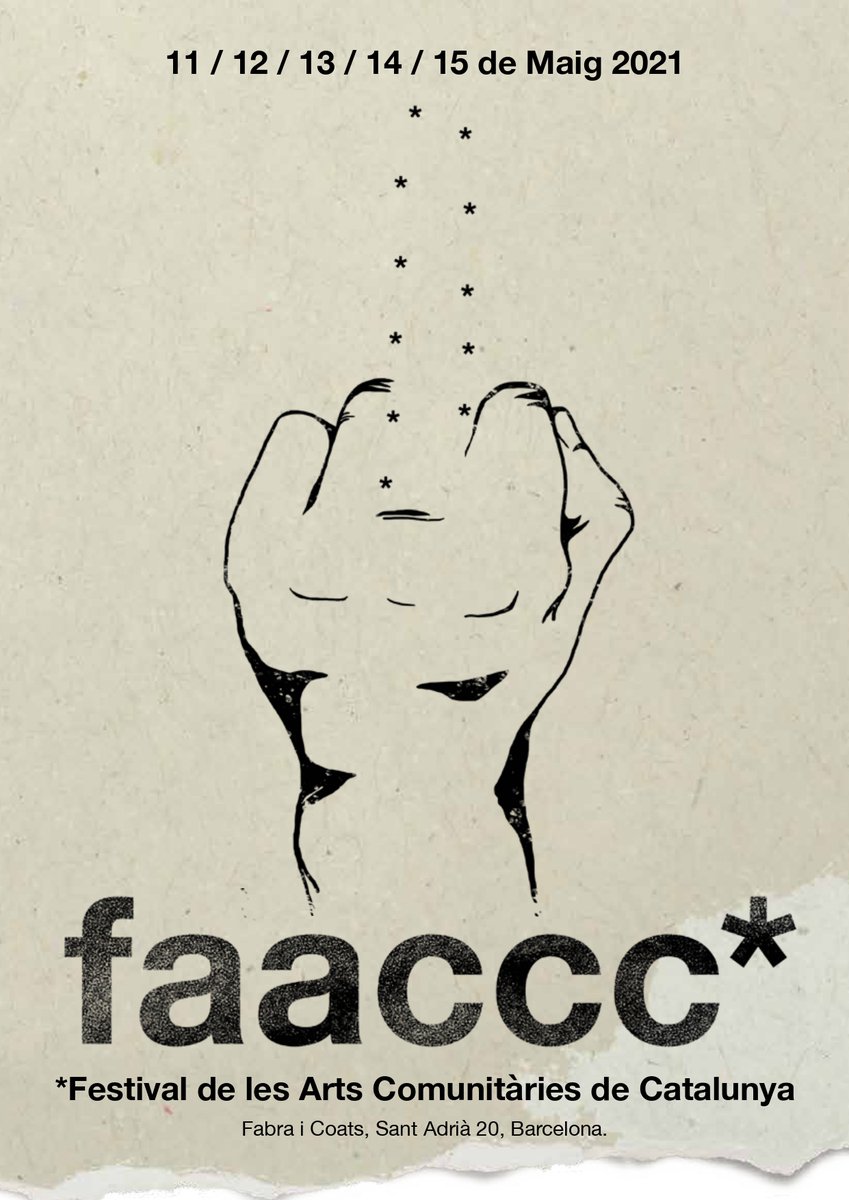 #faaccc21 Del 11 al 15 de maig arriba a Barcelona la primera edició de <a href="/FAACCC1/">Festival de les Arts Comunitàries de Catalunya</a> el Festival de les Arts Comunitàries de Catalunya, amb més de 40 activitats No us ho perdeu!  faaccc.org/programacio/
<a href="/TeleducaEducom/">Teleduca.Educom</a> <a href="/artixoc/">artixoc</a> <a href="/ExperimentemART/">E:\\ART</a> <a href="/basket_beat/">Basket Beat</a> <a href="/CreacioXIC/">XIC, arts escèniques comunitàries</a> <a href="/LaFabricSccl1/">La Fàbric@ Sccl</a>