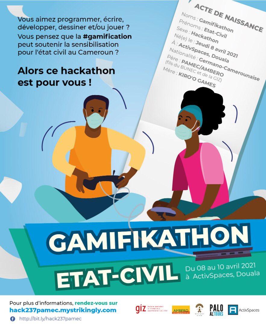 ActivSpaces's tweet photo. Présentation des équipes de notre #Gamifikathon #AMBERO #ACTIVSPACES
Team 1: @Nashma
Ils développeront leur jeu avec #Unity https://t.co/BeMdUsdqry