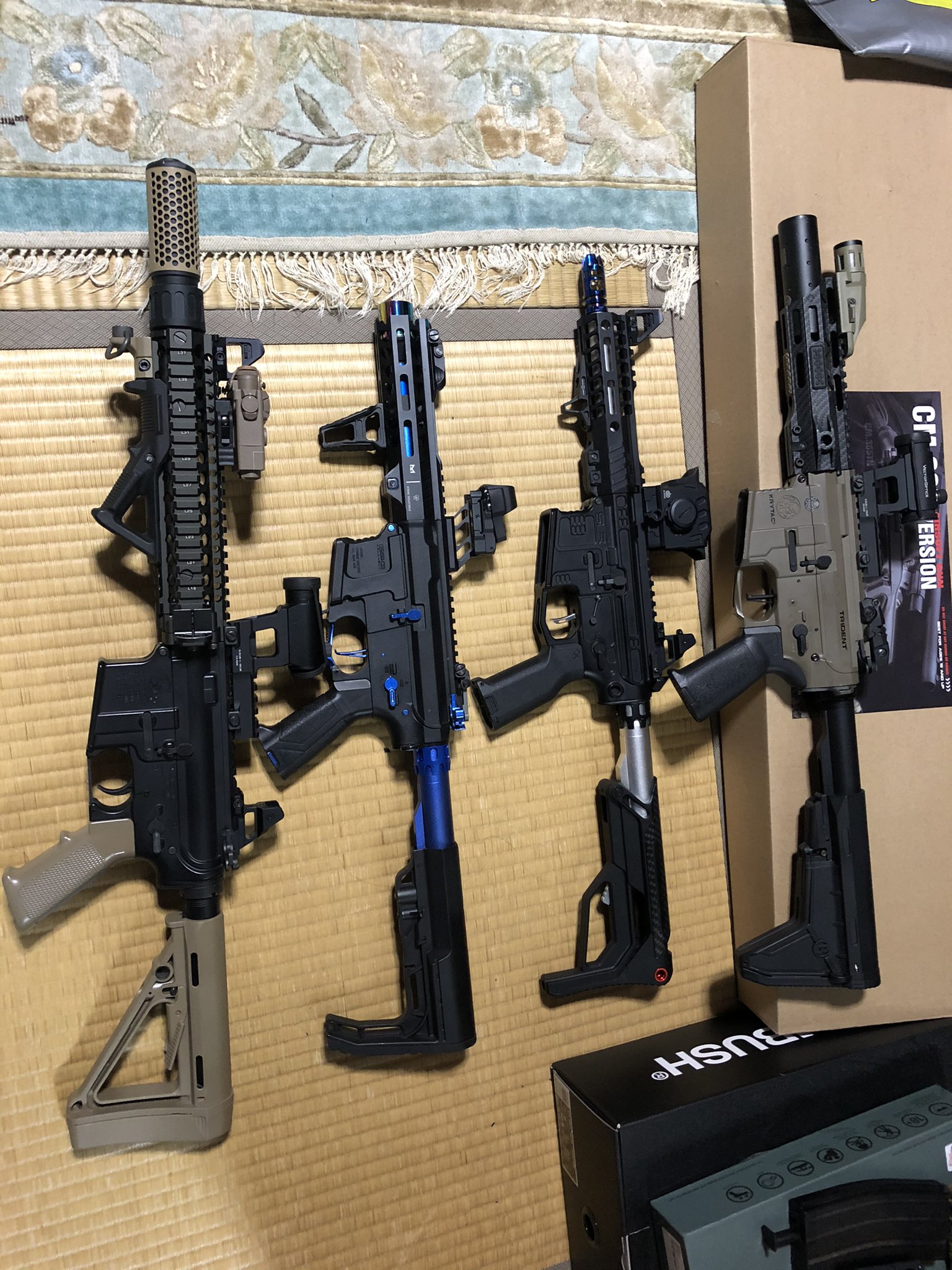 おにい 021 電動ガン５丁も要らん Pcc9 フルカスタム Slr フルカスタム 次世代m4 フルカスタム Trident Pdw 初速精度アップ Vfc Mp7 ノーマル 次世代 Mk18 とpcc9 青 以外で欲しい人いますか T Co Fv972dllnz Twitter