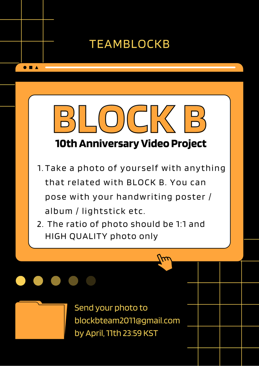 TeamBlockB's tweet photo. Hello BBC!
To celebrate BLOCK B 10th Anniversary, we will have a simple project for them.

Submit your photo with anything related with BLOCK B and We will be creating a video with all submitted photos.

It's simple and easy to do.

Deadline: April, 11th 2021 23:59 KST https://t.co/Nabwyt6Cj9