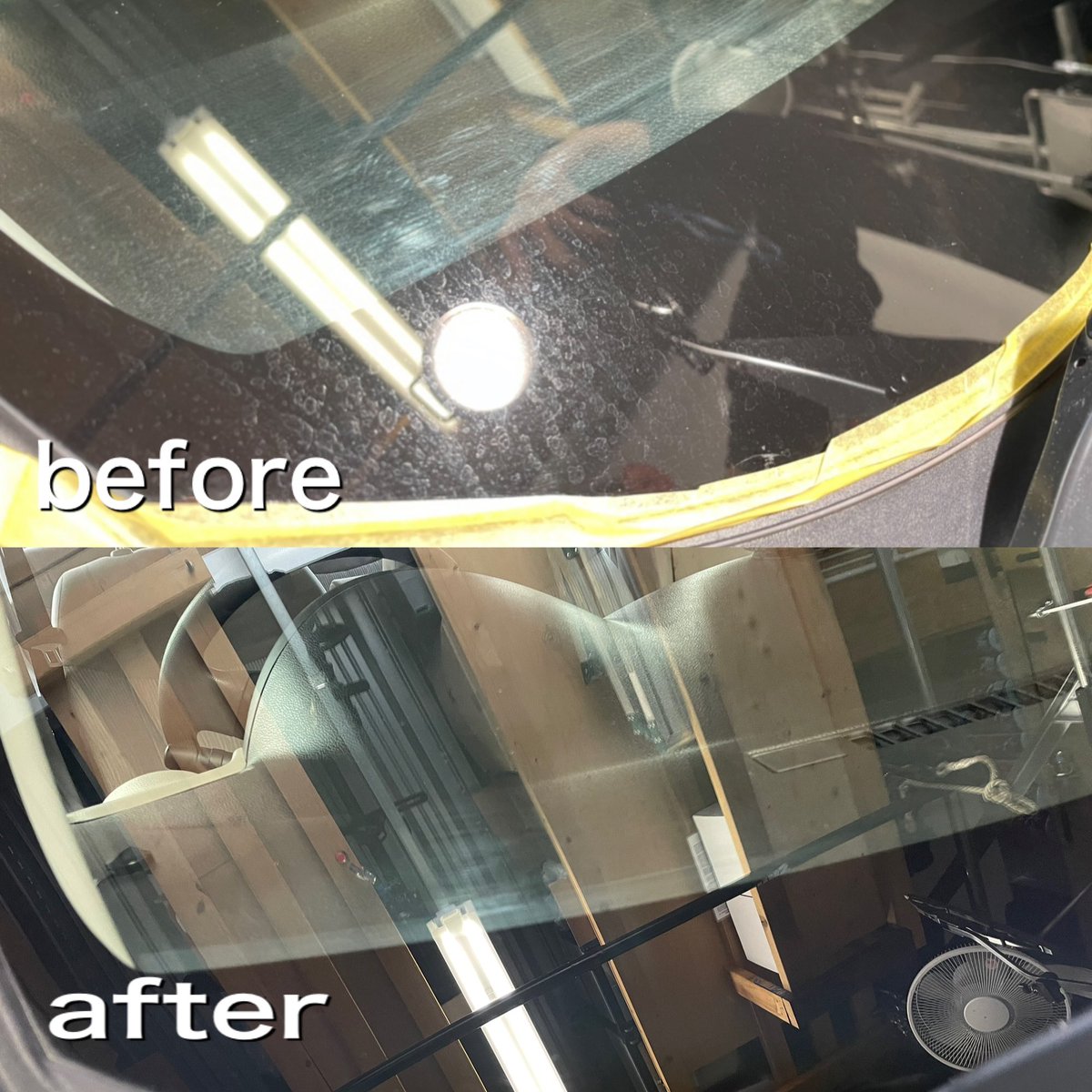 フロントガラスの汚れ