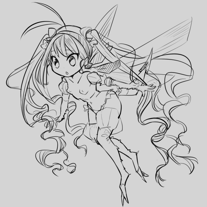 イラスト投下久しぶりです!はちっ子描いてたんだがちょっと気に食わないのでラフのまま投下! 