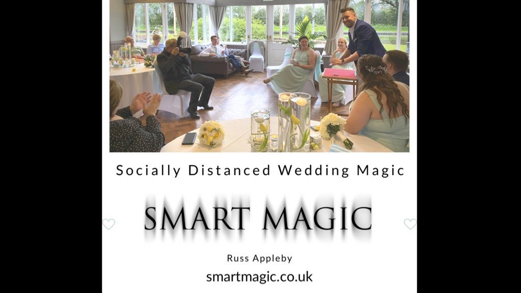 RussAppleby's tweet photo. Ready for weddings under lockdown easing regulations.
#coronawedding #socialdistancedentertainment #sociallydistancedmagic
#weddingmagician #weddingmagic #wedding2021 #wedding2022
#WeddingHour #weddingmagicians #wedding #events #eventmagician #closeupmagic #smartmagic https://t.co/n8fQNa5Gd5