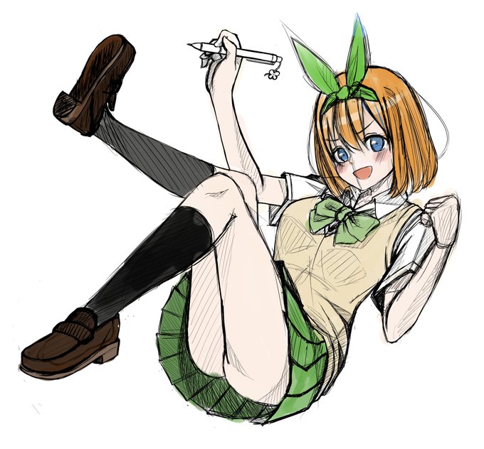 とまと🍅さんがTwitterに投稿した中野四葉(五等分の花嫁)のイラスト。