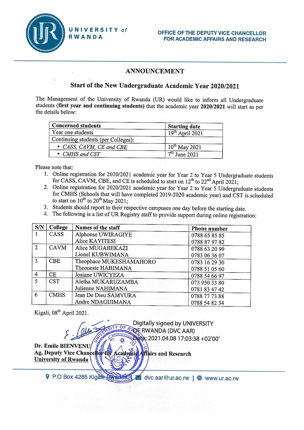 University of Rwanda on Twitter: "To all #undergraduate students. It is