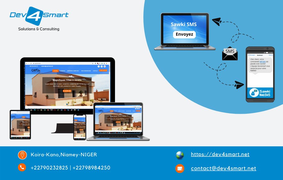 dev4smart's tweet image. NOMINATION DES CONSEILLERS AVEC RANG DE MINISTRE. 
Maintenant que nous avons votre attention, nous vous informons que nous concevons des sites web🌐et fournissons des SMS📲en masse.
Commandez votre pack au +22798984250
@dev4smart, pensez l’innovation
#SiteWebPourTous
#SawkiWebSMS